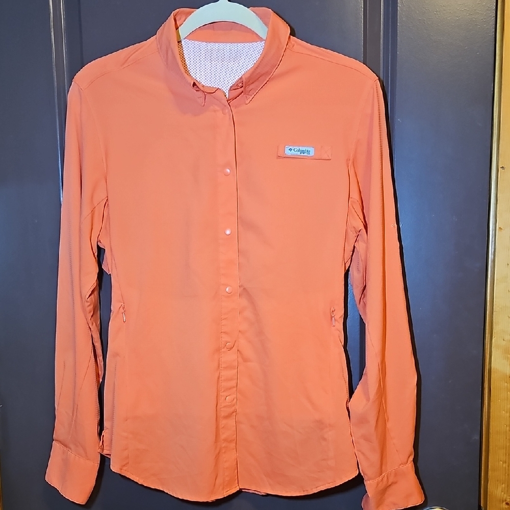 Columbia Vibrant Orange Long Sleeve Shirt